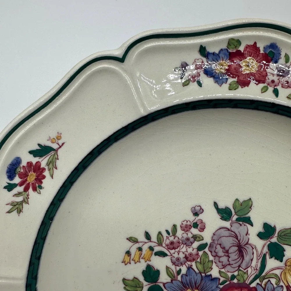 Wedgwood Etruria England Floral Salad Plates Set of 3 Flower Basket 8 Inch 1922